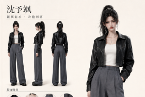 这3位3D半写实美女，把皮革、缎面和粗花呢穿出了三种气场