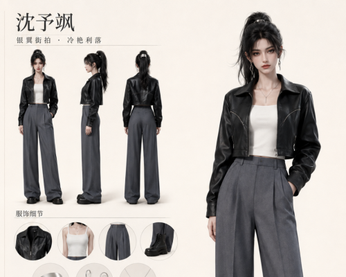这3位3D半写实美女，把皮革、缎面和粗花呢穿出了三种气场