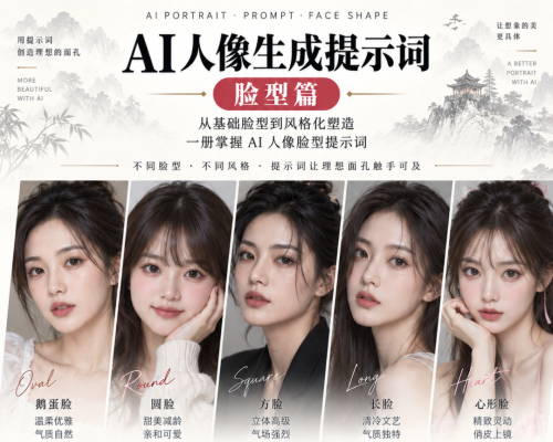 AI生成人像总像“同一张脸”？我总结了8种基础脸型+国风韩系超模，直接复制就能用！